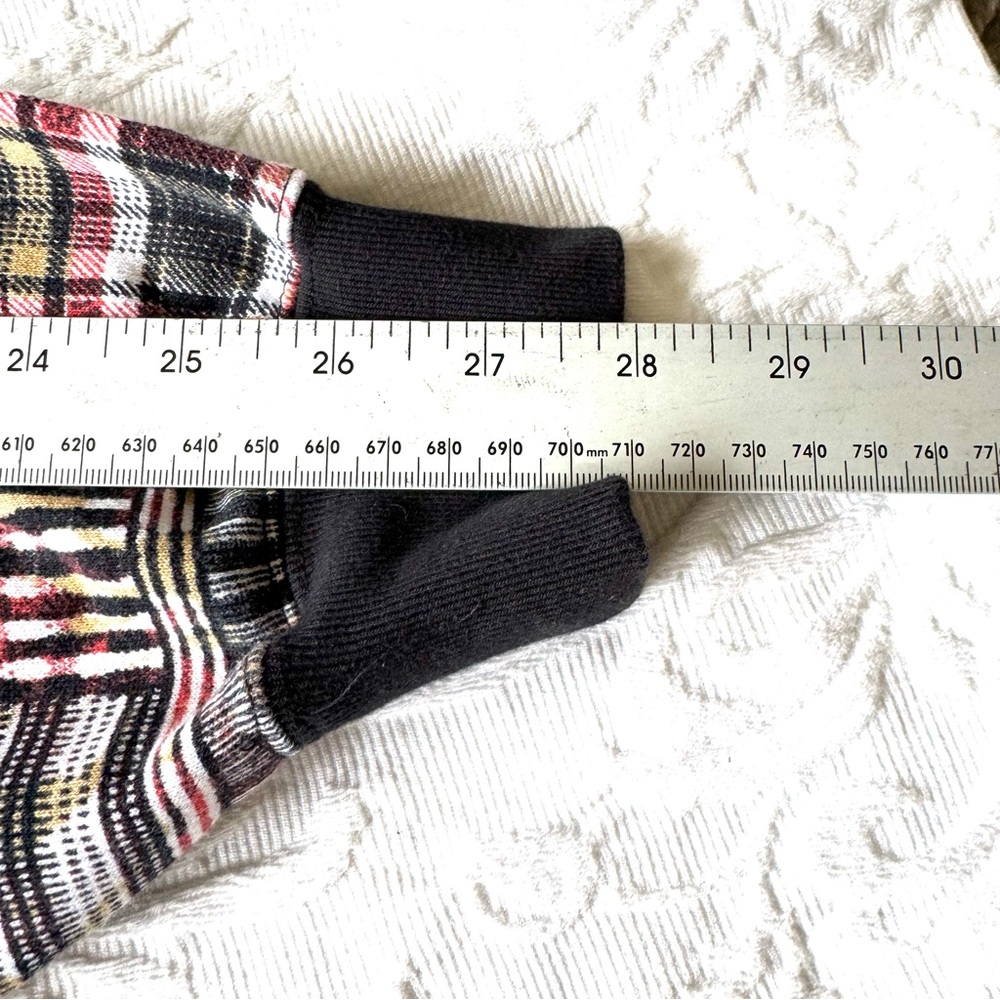 Trendy Plaid Patchwork Adidas HER Studio London Sweatshirt XXS - Picture 8 of 14